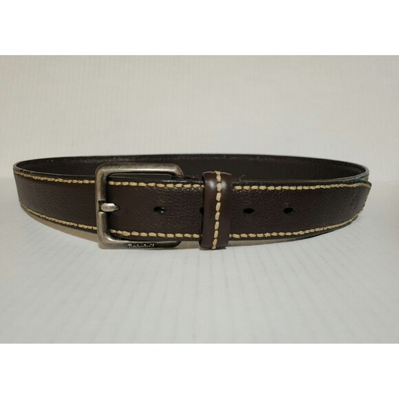 Timberland Other - Timberland Men's Genuine Leather Belt Size 36 Brown Contrast Stitches 1486-200